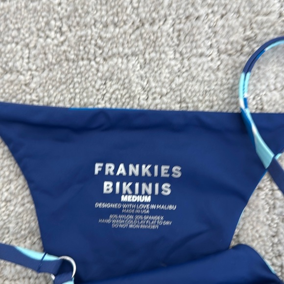 Frankie’s Bikinis set - Syd top / Layla bottom in Amulet blue flower daisy Y2K - Picture 8 of 12